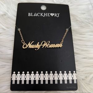 Blackheart Gold Tone Nasty Woman Necklace